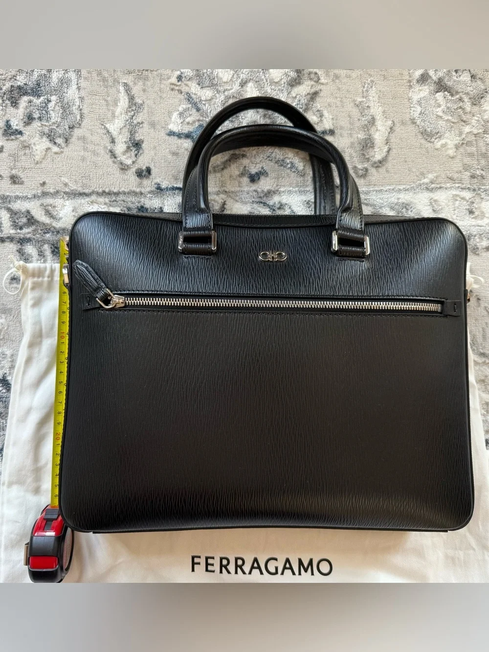 FERRAGAMO Revival Double Gancio Leather Briefcase